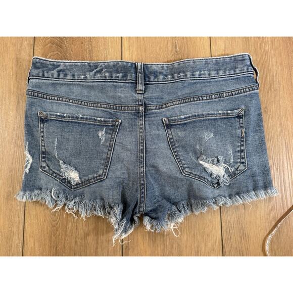 Lot 2 Express Shorties Shorts Y2K Stye Khaki Chino Sz 6 Low Rise Frayed Mini - Picture 7 of 16